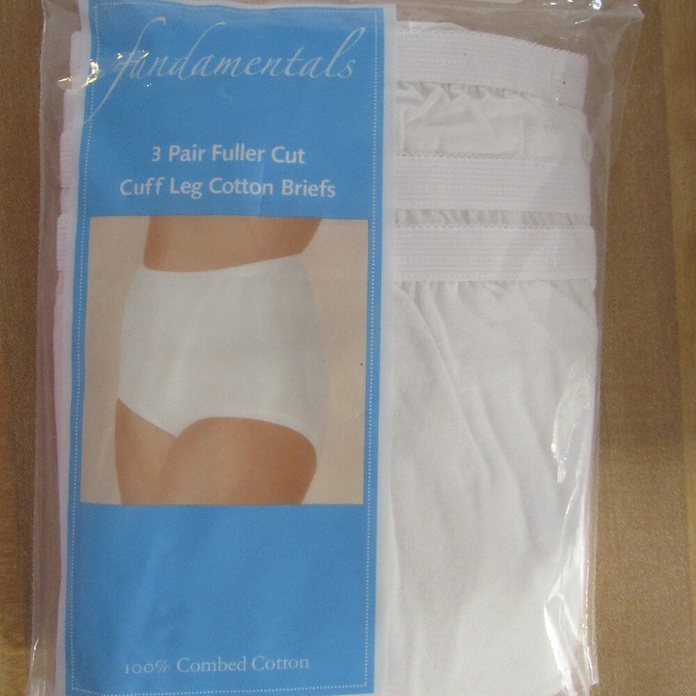 NWT Vintage Sears Fundamentals Cotton Briefs Panties 3-Pack Women Size 7